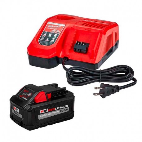Batería M18 REDLITHIUM XC8.0 Milwaukee + Cargador Rapid M18