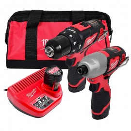 Kit Milwaukee M12 Rotomartillo 3/8 + Llave de Impacto 1/4pul