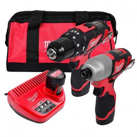 Kit Milwaukee M12 Rotomartillo 3/8 + Llave de Impacto 1/4pul