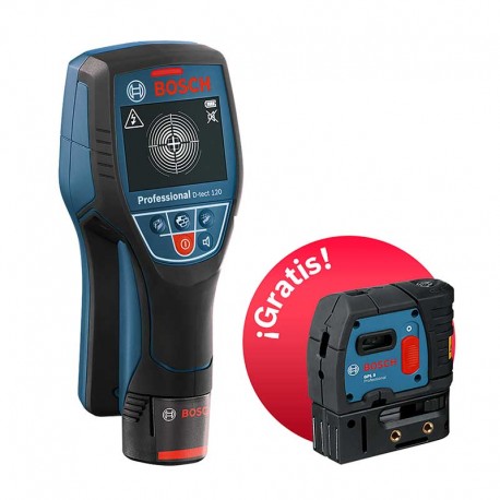 Detector De Materiales D-tect 120 + Nivel Láser Bosch GPL 5 Gratis